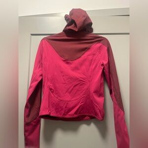 Pink and Red Hooded Jacket
